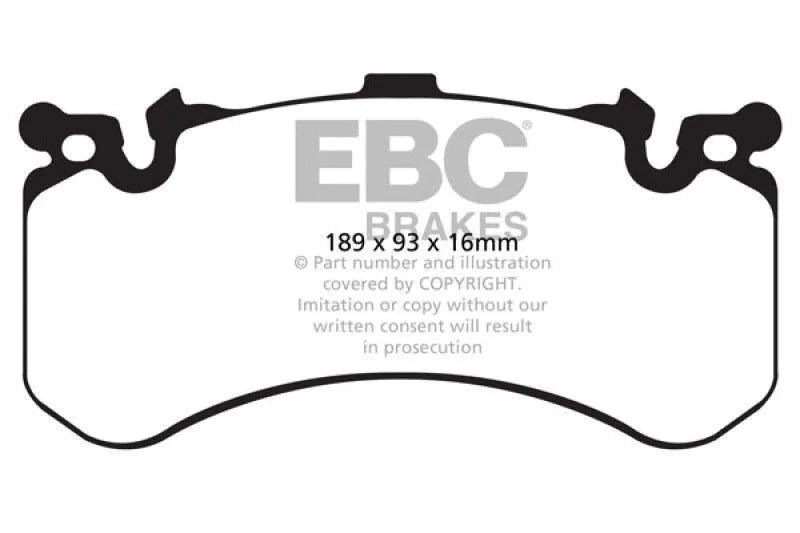EBC 11+ Audi A8 Quattro 6.3 (Cast Iron Rotors) Redstuff Front Brake Pads - Main Product View