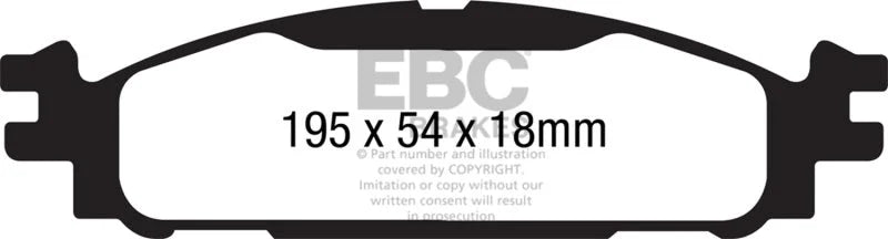 EBC 11+ Ford Explorer 2.0 Turbo 2WD Greenstuff Front Brake Pads - Main Product View