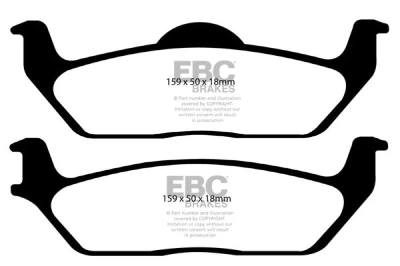 EBC 11 Ford F150 3.5 Twin Turbo (2WD) 6 Lug Yellowstuff Rear Brake Pads - Main Product View