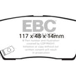 Load image into Gallery viewer, EBC 11+ Hyundai Equus 4.6 Redstuff Rear Brake Pads - Side View