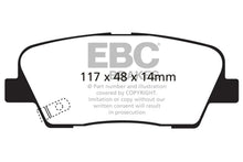 Load image into Gallery viewer, EBC 11+ Hyundai Equus 4.6 Redstuff Rear Brake Pads - Side View