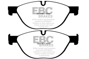 EBC 12-13 BMW 528 2.0 Turbo (F10) Performance Redstuff Front Brake Pads - Main Product View