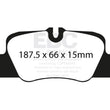 Load image into Gallery viewer, EBC 12-13 Porsche Panamera (Cast Iron only) 3.0 SC Hybrid Bluestuff Rear Brake Pads - Side View