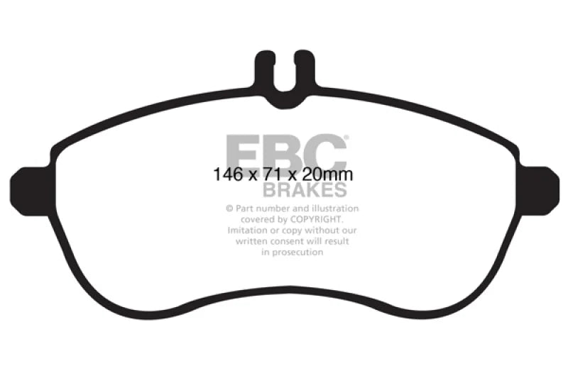 EBC 12-14 Mercedes-Benz C250 (W204) 1.8 Turbo Ultimax2 Front Brake Pads - Main Product View
