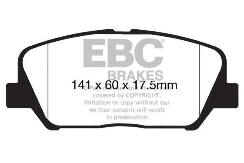 EBC 12-15 Hyundai Veloster 1.6 Turbo Redstuff Front Brake Pads - Main Product View