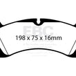 Load image into Gallery viewer, EBC 12-15 Porsche 911 (991) (Cast Iron Rotor only) 3.8 Carrera S Redstuff Front Brake Pads - Side View