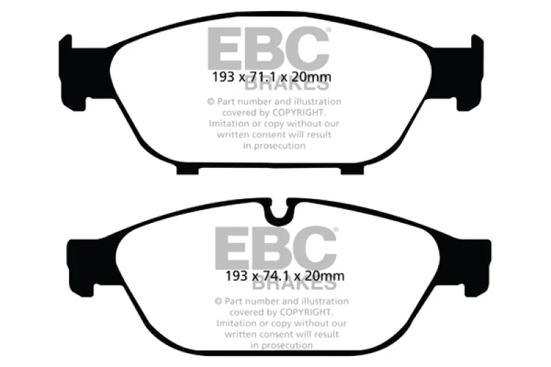 EBC 12+ Audi A6 Quattro 3.0 Supercharged Yellowstuff Front Brake Pads - Main Product View