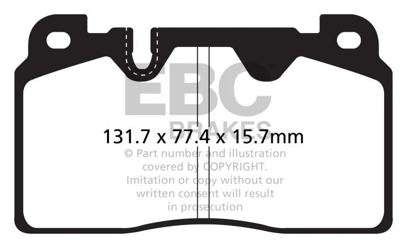 EBC 12+ Audi Q5 2.0 Turbo (Brembo) Redstuff Front Brake Pads - Main Product View