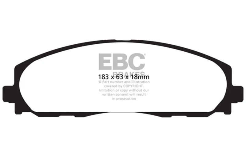 EBC 12+ Chrysler Town & Country 3.6 Ultimax2 Front Brake Pads - Main Product View