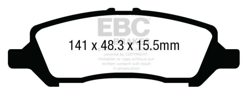 EBC 12+ Dodge Dart 1.4 Turbo Redstuff Rear Brake Pads - Main Product View