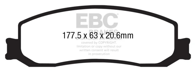 EBC 12 Ford F250 (inc Super Duty) 6.2 (2WD) Greenstuff Front Brake Pads - Main Product View