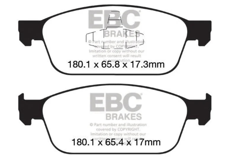 EBC 12+ Ford Focus 2.0 Turbo ST Yellowstuff Front Brake Pads - Main Product View