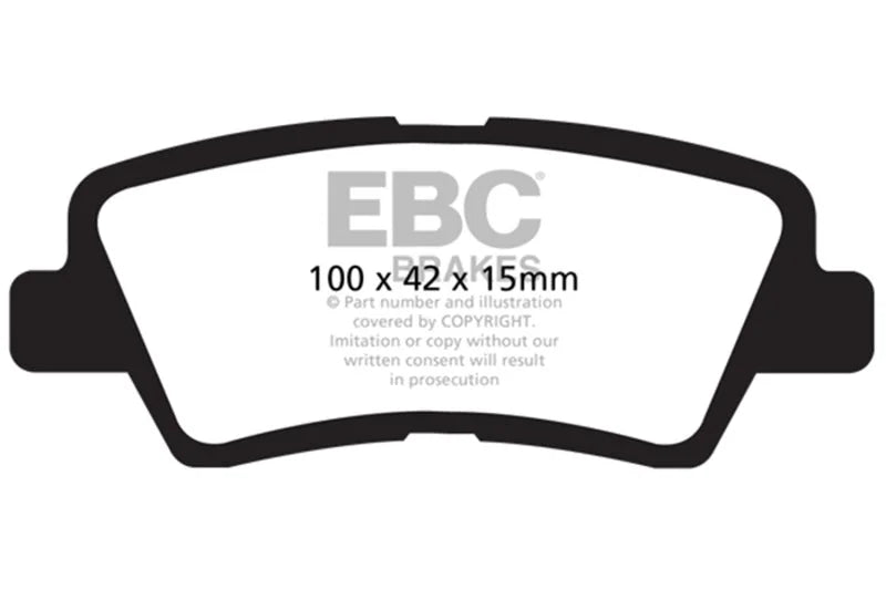 EBC 12 Hyundai Elantra 1.8 Redstuff Rear Brake Pads - Main Product View