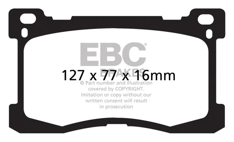 EBC 12+ Hyundai Equus 5.0 Redstuff Front Brake Pads - Main Product View