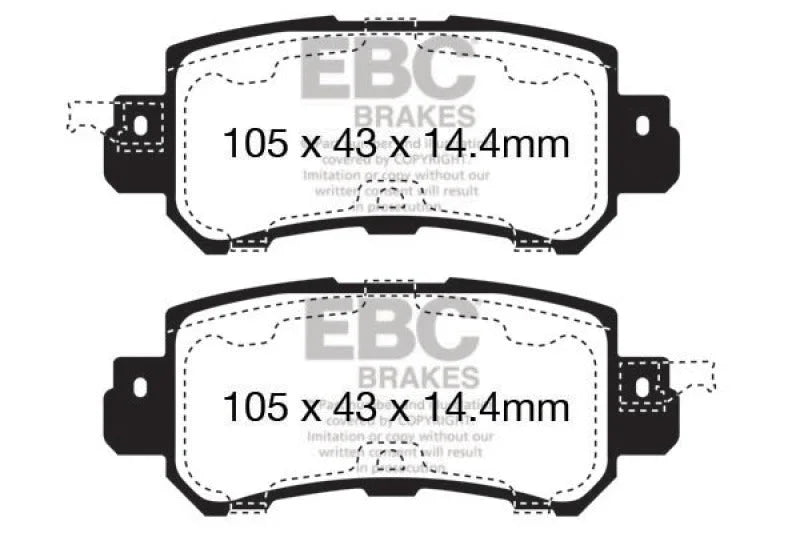 EBC 12+ Mazda CX-5 2 Yellowstuff Rear Brake Pads - Main Product View