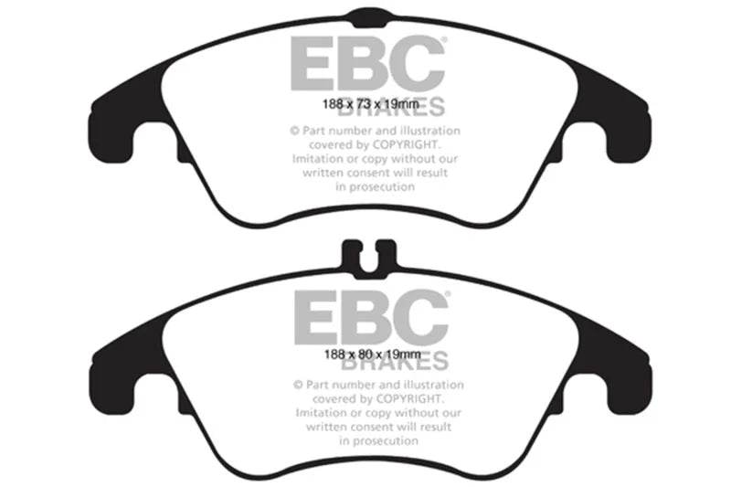 EBC 12+ Mercedes-Benz C250 Coupe 1.8 Turbo Sport Edition Redstuff Front Brake Pads - Main Product View