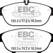 Load image into Gallery viewer, EBC 12+ Mercedes-Benz E550 4.6 Twin Turbo Coupe Yellowstuff Front Brake Pads - Side View