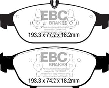 Load image into Gallery viewer, EBC 12+ Mercedes-Benz E550 4.6 Twin Turbo Coupe Yellowstuff Front Brake Pads - Side View