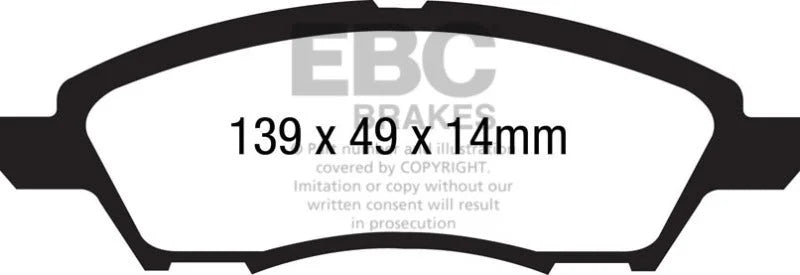 EBC 12+ Nissan Versa 1.6 Ultimax2 Front Brake Pads - Main Product View