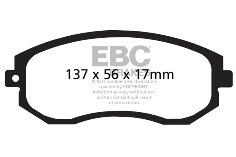 EBC 12+ Scion FR-S 2 Yellowstuff Front Brake Pads - Main Product View
