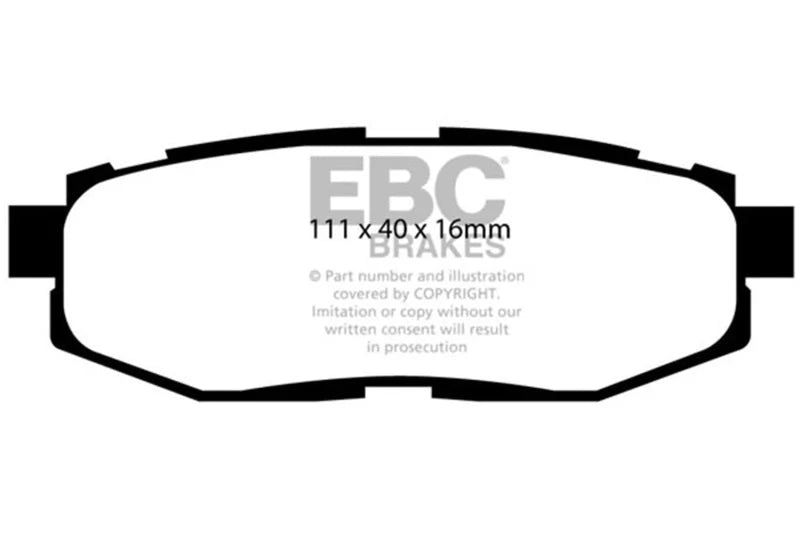EBC 12+ Scion FR-S 2 Yellowstuff Rear Brake Pads - Main Product View