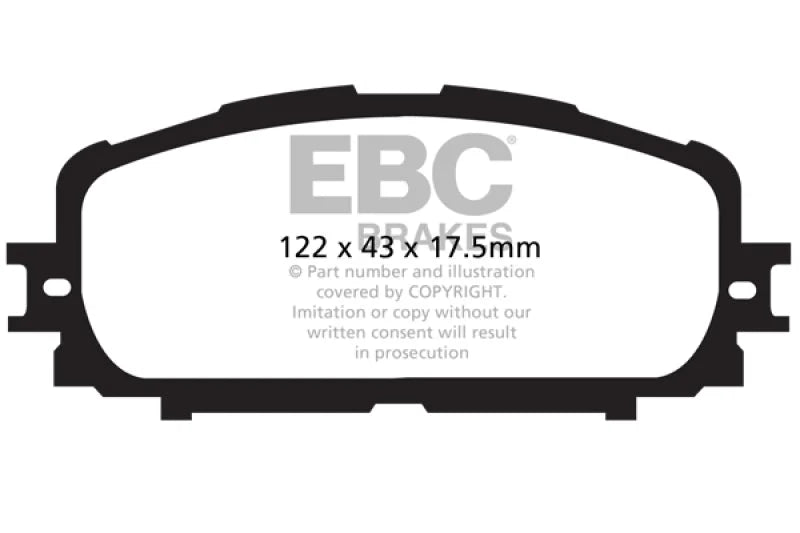 EBC 12+ Toyota Yaris 1.5 Greenstuff Front Brake Pads - Main Product View
