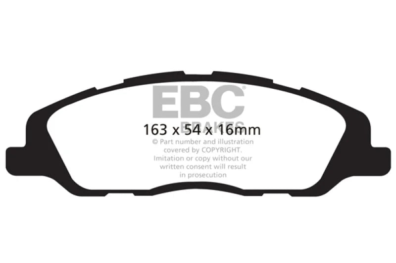 EBC 13-14 Ford Mustang 3.7 (A/T+Performance Pkg) Greenstuff Front Brake Pads - Main Product View