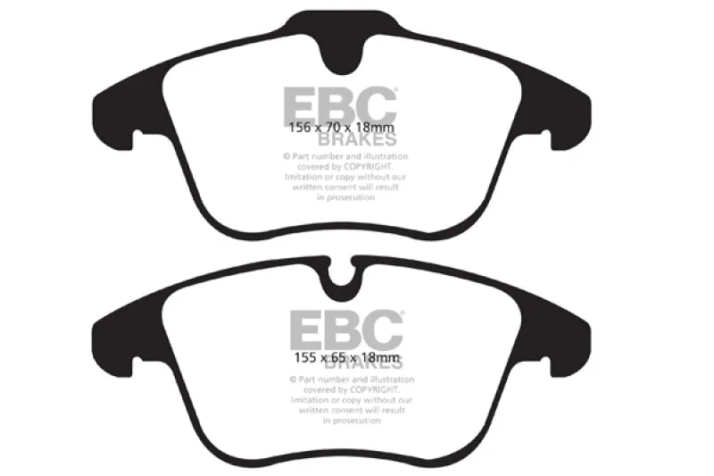 EBC 13-15 Jaguar XF 2.0 Turbo Yellowstuff Front Brake Pads - Main Product View