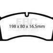Load image into Gallery viewer, EBC 13-15 Porsche 911 (991) GT3 3.8L (Cast Iron Rotor Only) Bluestuff Front Brake Pads - Side View