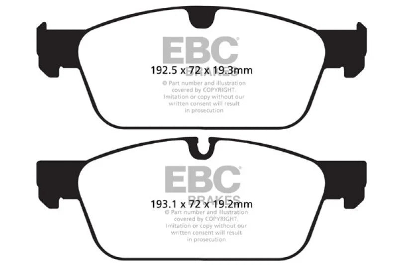 EBC 13-16 Mercedes-Benz GL350 3.0 TD AMG Package Yellowstuff Front Brake Pads - Main Product View