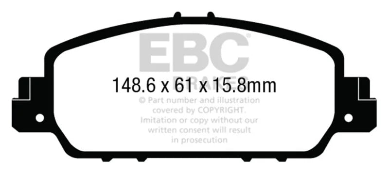 EBC 13-17 Honda Accord Coupe 2.4 EX Redstuff Front Brake Pads - Main Product View