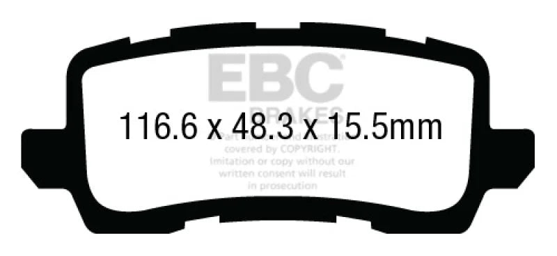 EBC 13+ Acura RLX 3.5 Greenstuff Rear Brake Pads - Main Product View