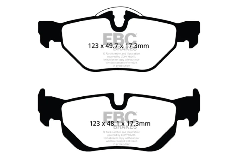 EBC 13+ BMW X1 2.0 Turbo (28i) Redstuff Rear Brake Pads - Main Product View
