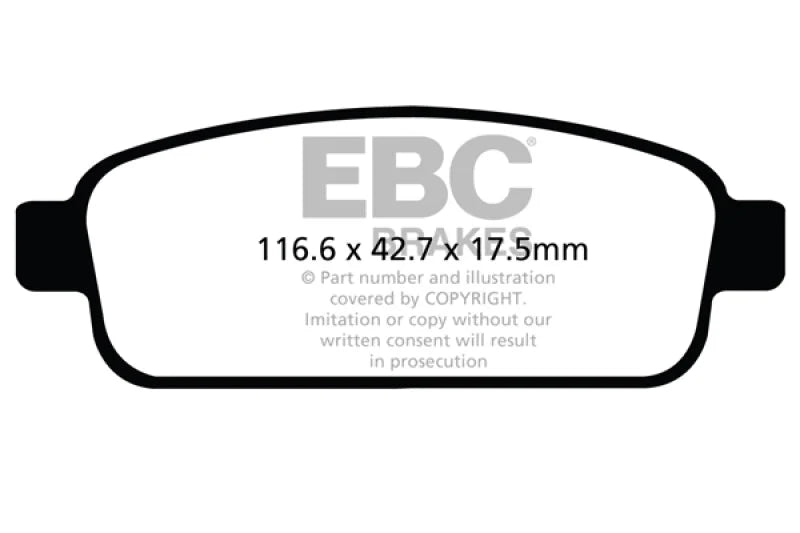 EBC 13+ Buick Encore 1.4 Turbo Greenstuff Rear Brake Pads - Main Product View