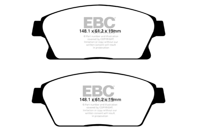 EBC 13+ Buick Encore 1.4 Turbo Yellowstuff Front Brake Pads - Main Product View