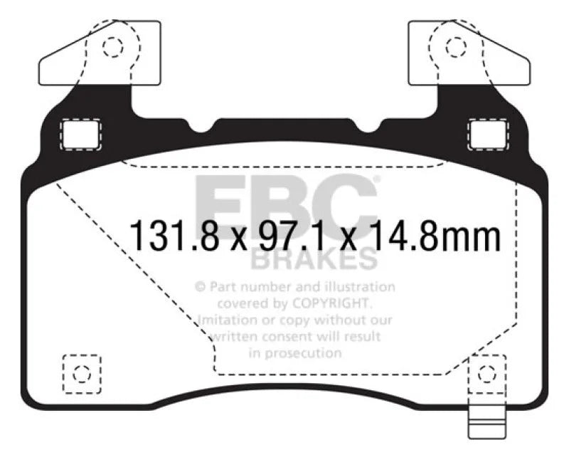 EBC 13+ Chevrolet SS 6.2 Ultimax2 Front Brake Pads - Main Product View
