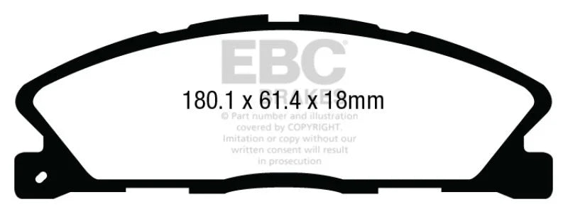 EBC 13+ Ford Taurus 3.5 Twin Turbo SHO Greenstuff Front Brake Pads - Main Product View