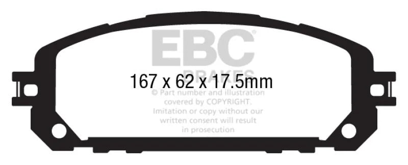 EBC 13+ Jeep Cherokee 3.2 Ultimax2 Front Brake Pads - Main Product View