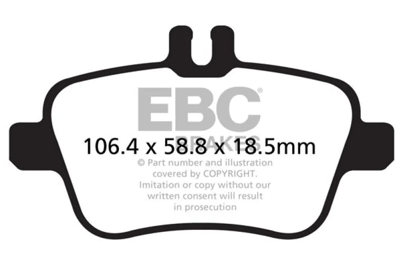 EBC 13+ Mercedes-Benz CLA250 2.0 Turbo Redstuff Rear Brake Pads - Main Product View