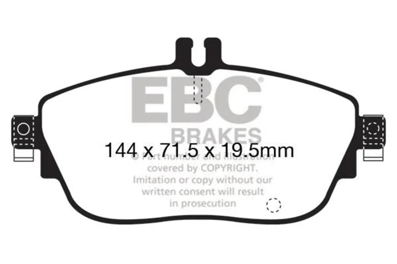 EBC 13+ Mercedes-Benz CLA250 2.0 Turbo Ultimax2 Front Brake Pads - Main Product View