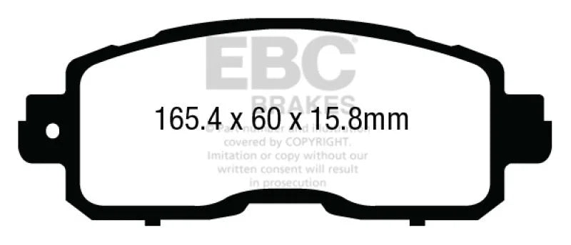 EBC 13+ Nissan Altima 2.5 (L33) Sedan Redstuff Front Brake Pads - Main Product View