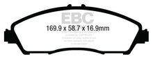 Load image into Gallery viewer, EBC 14+ Acura MDX 3.5 Yellowstuff Front Brake Pads - Side View