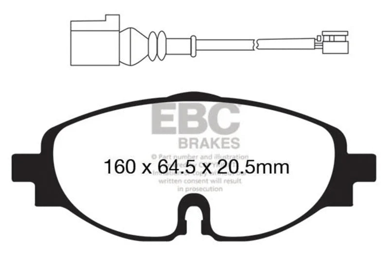 EBC 14+ Audi A3 1.8 Turbo Greenstuff Front Brake Pads - Main Product View