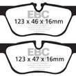 Load image into Gallery viewer, EBC 14+ BMW 228 Coupe 2.0 Turbo ATE calipers Yellowstuff Rear Brake Pads - Side View