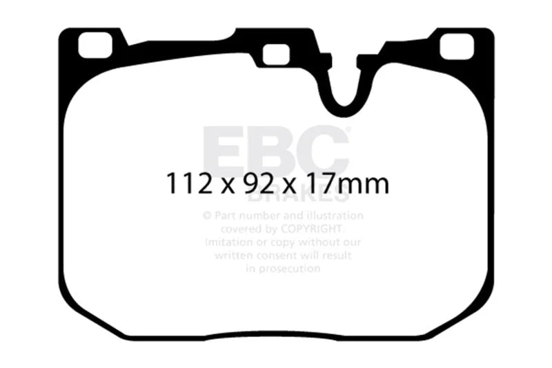 EBC 14+ BMW 228 Coupe 2.0 Turbo Brembo calipers Ultimax2 Front Brake Pads - Main Product View