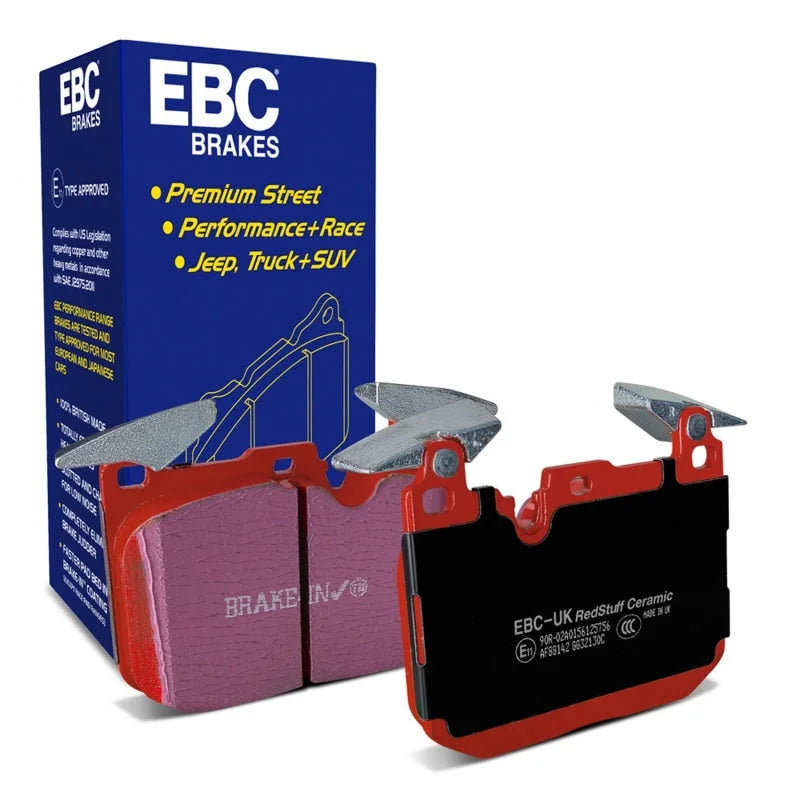 EBC 14+ BMW M3 3.0 Twin Turbo (F80) Redstuff Front Brake Pads - Side View
