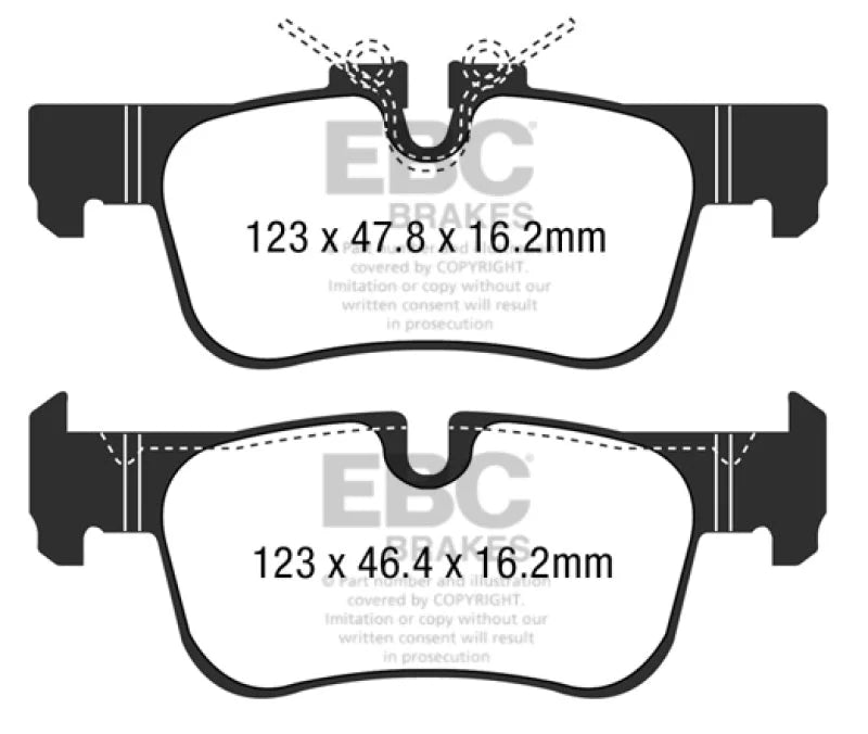 EBC 14+ BMW i3 Electric Ultimax2 Rear Brake Pads - Main Product View