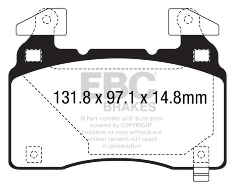 EBC 14+ Chevrolet Corvette Stingray (C7) 6.2 (Z51 Performance Package) Bluestuff Front Brake Pads - Main Product View