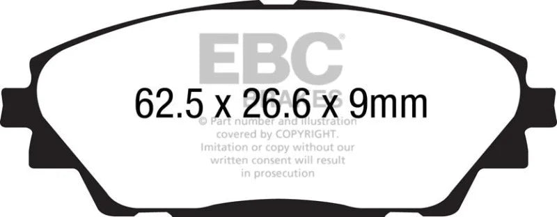 EBC 14+ Mazda 3 2.0 (Japan Build) Ultimax2 Front Brake Pads - Main Product View