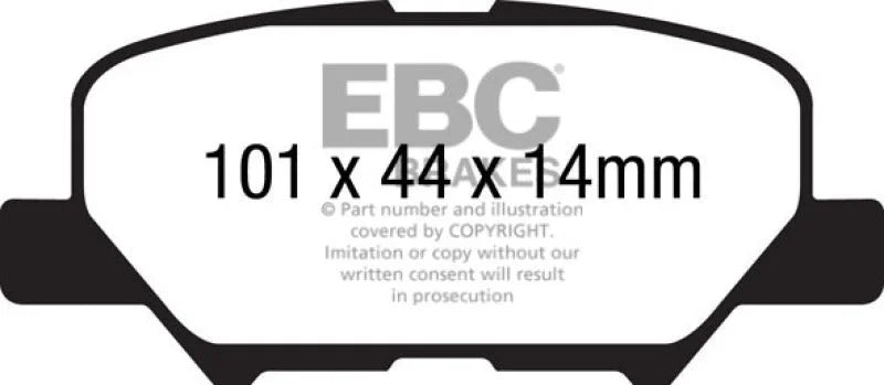 EBC 14+ Mazda 3 2.0 (Mexico Build) Ultimax2 Rear Brake Pads - Main Product View